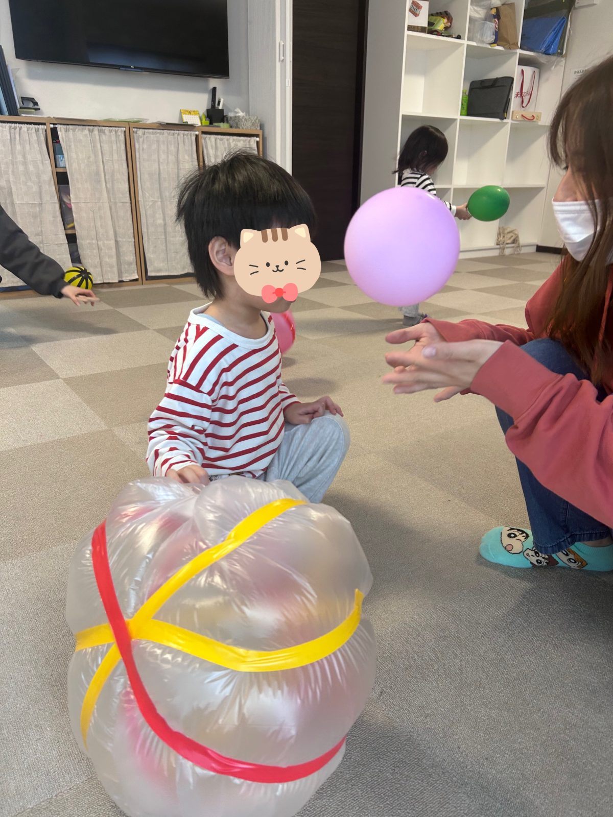袋でボール＆鳴き声当てゲーム